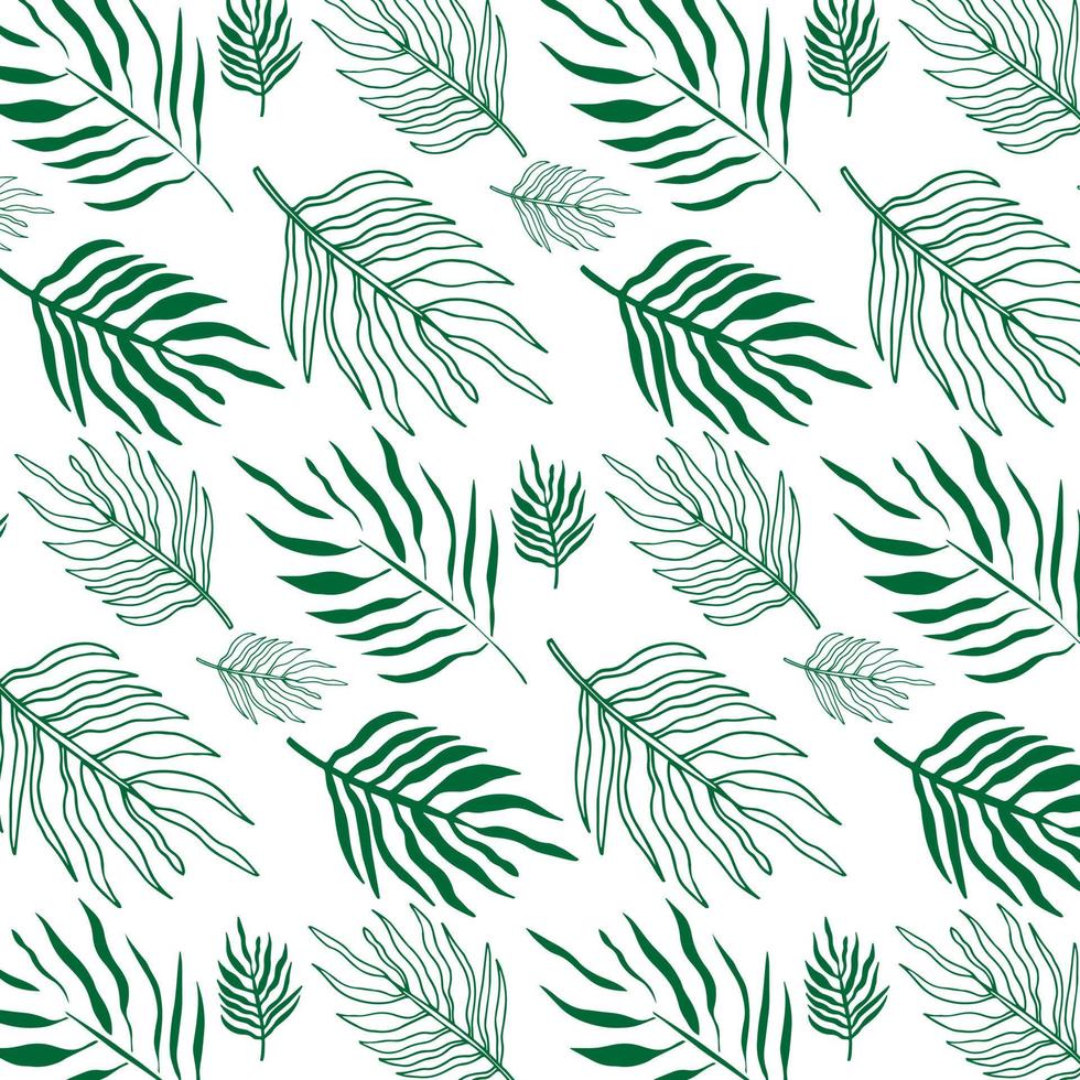 tropical leaves. Palm and monster. vector pattern.