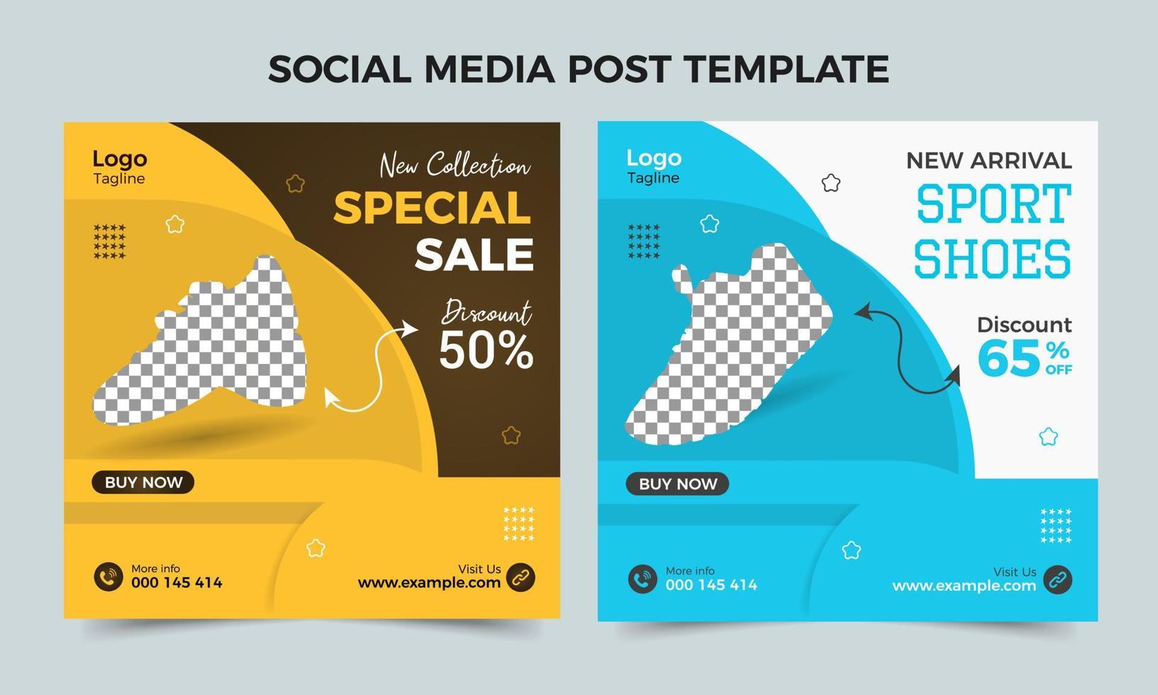 Shoe banner design for sale, Social media post design, shoes fashion square banner design template vector