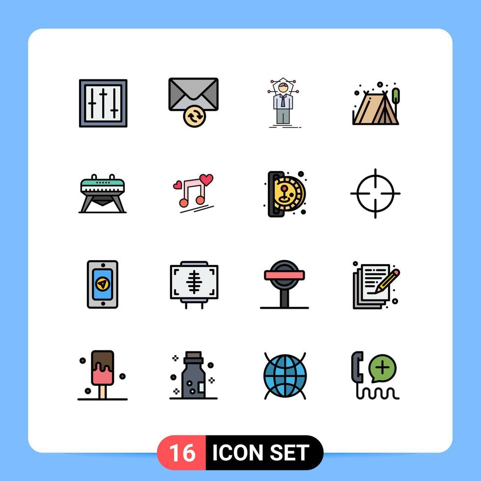 Stock Vector Icon Pack of 16 Line Signs and Symbols for gymnastics tent business outdoor solution Editable Creative Vector Design Elements