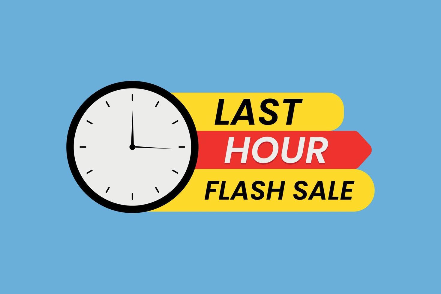 Last hour flash sale with clock vector