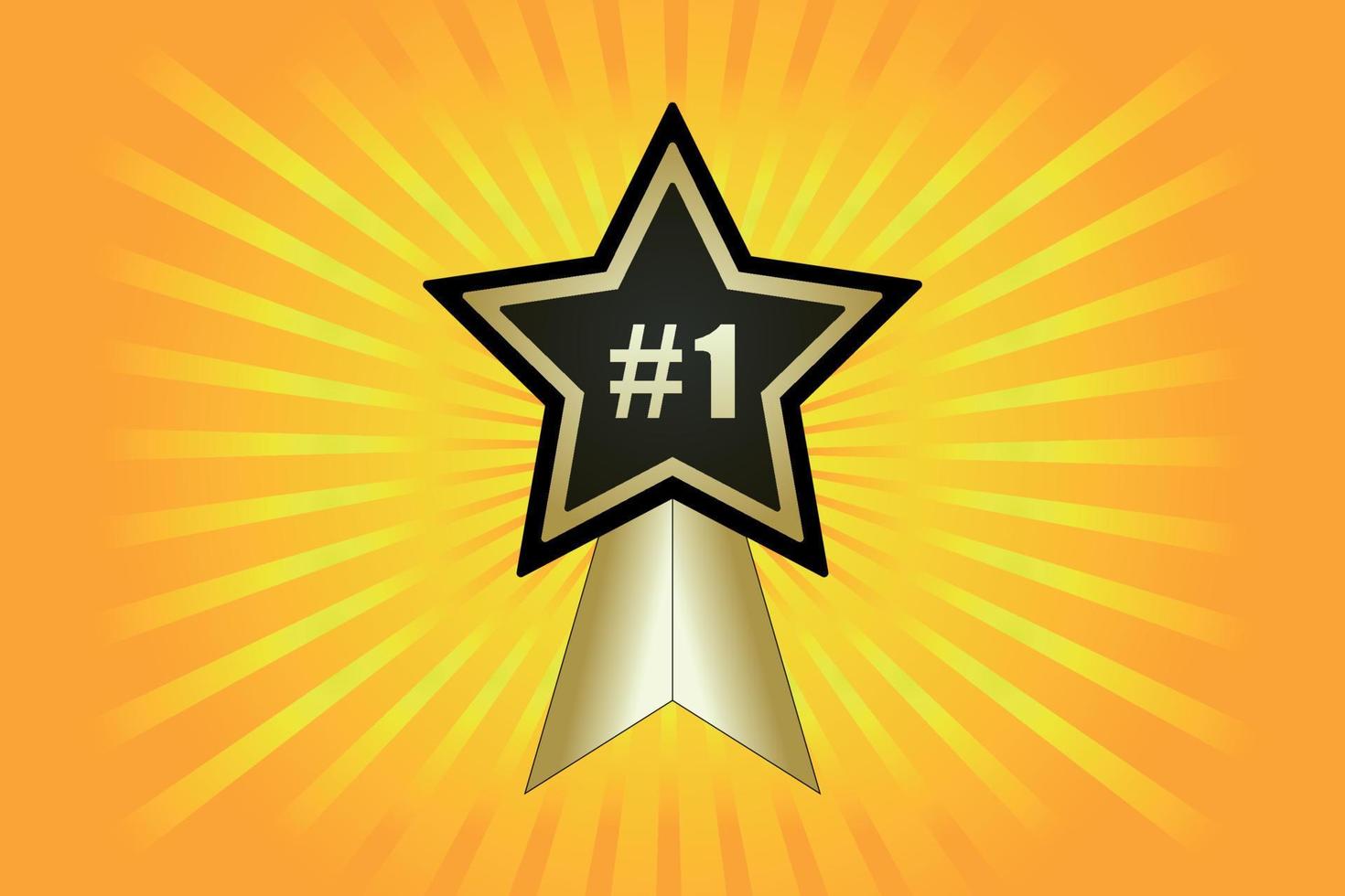 Number one winner label badge design vector