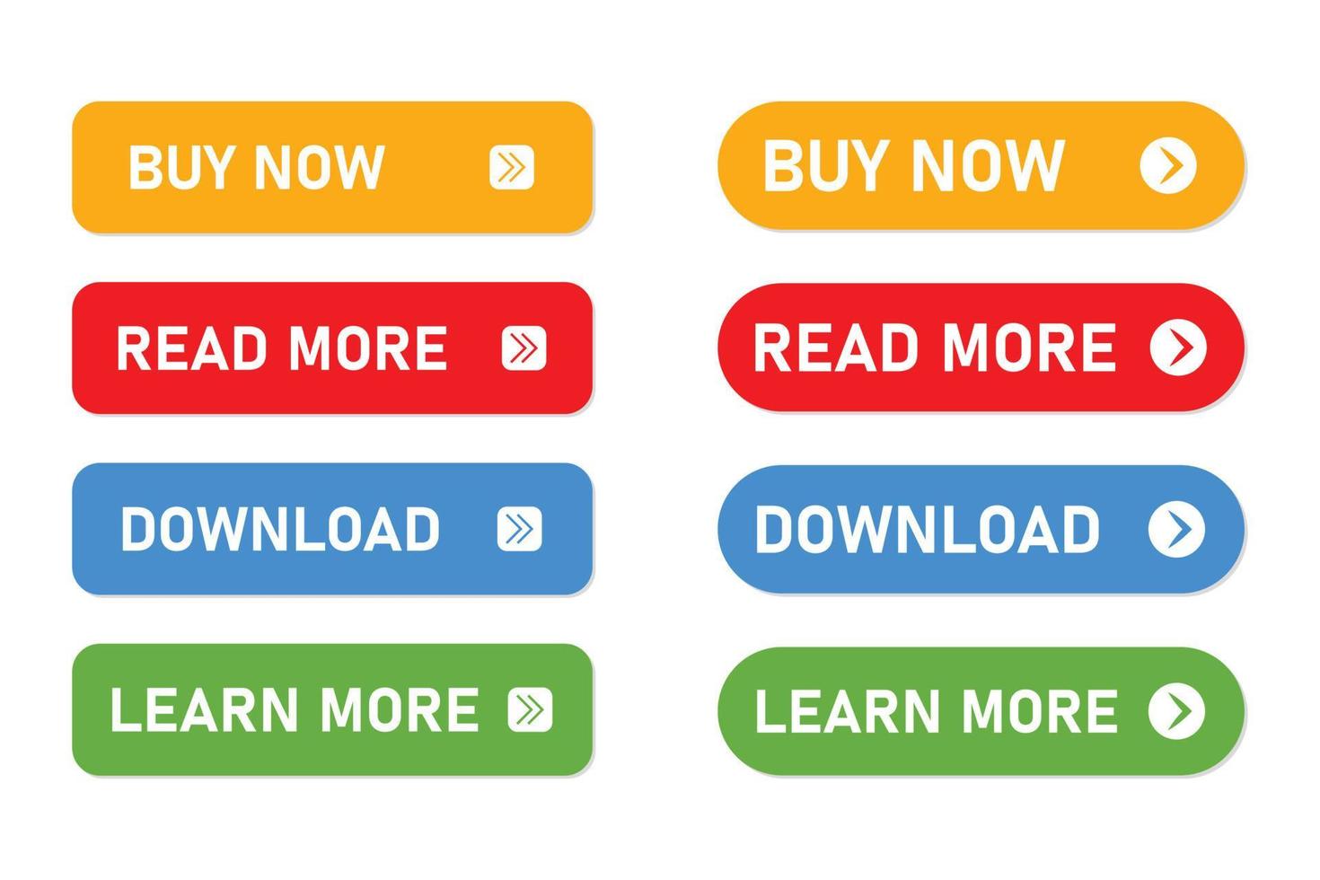 Set of UI buttons or app buttons design. vector