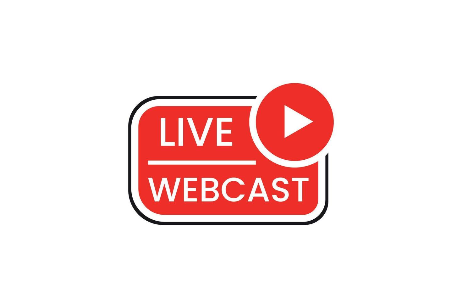 Live webcast with play button vector