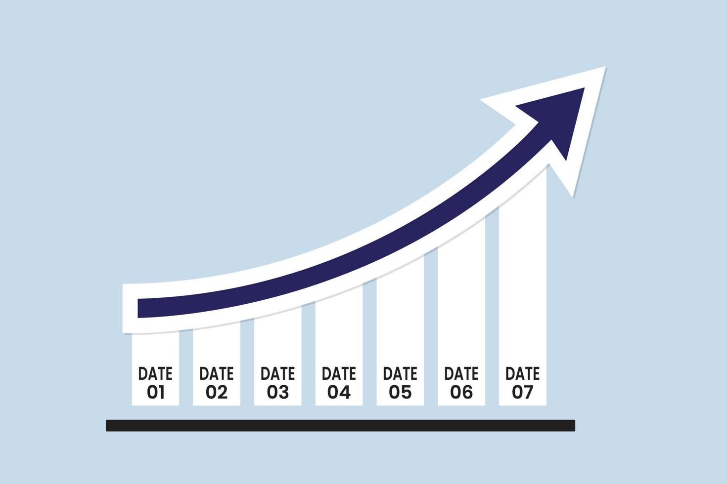 Graph with increase date report analysis vector