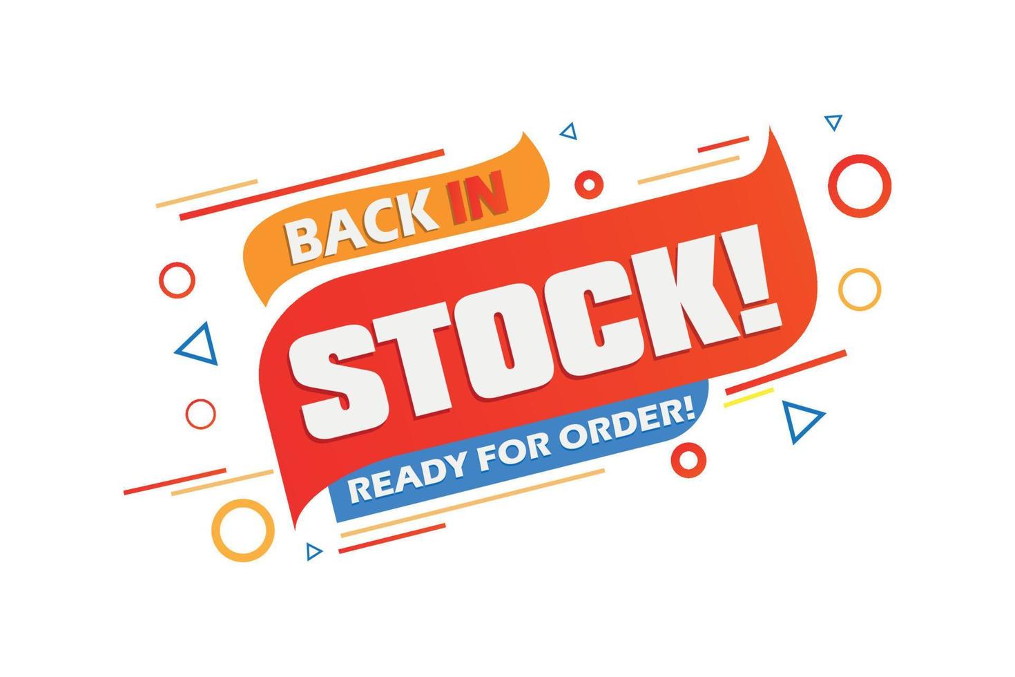 Back in stock sale banner design vector