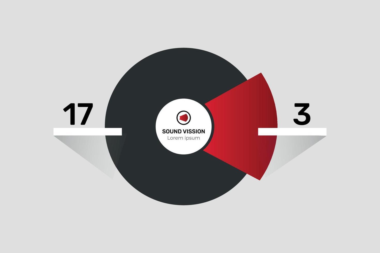 Round circle chart graph simply color editable info graphics elements vector