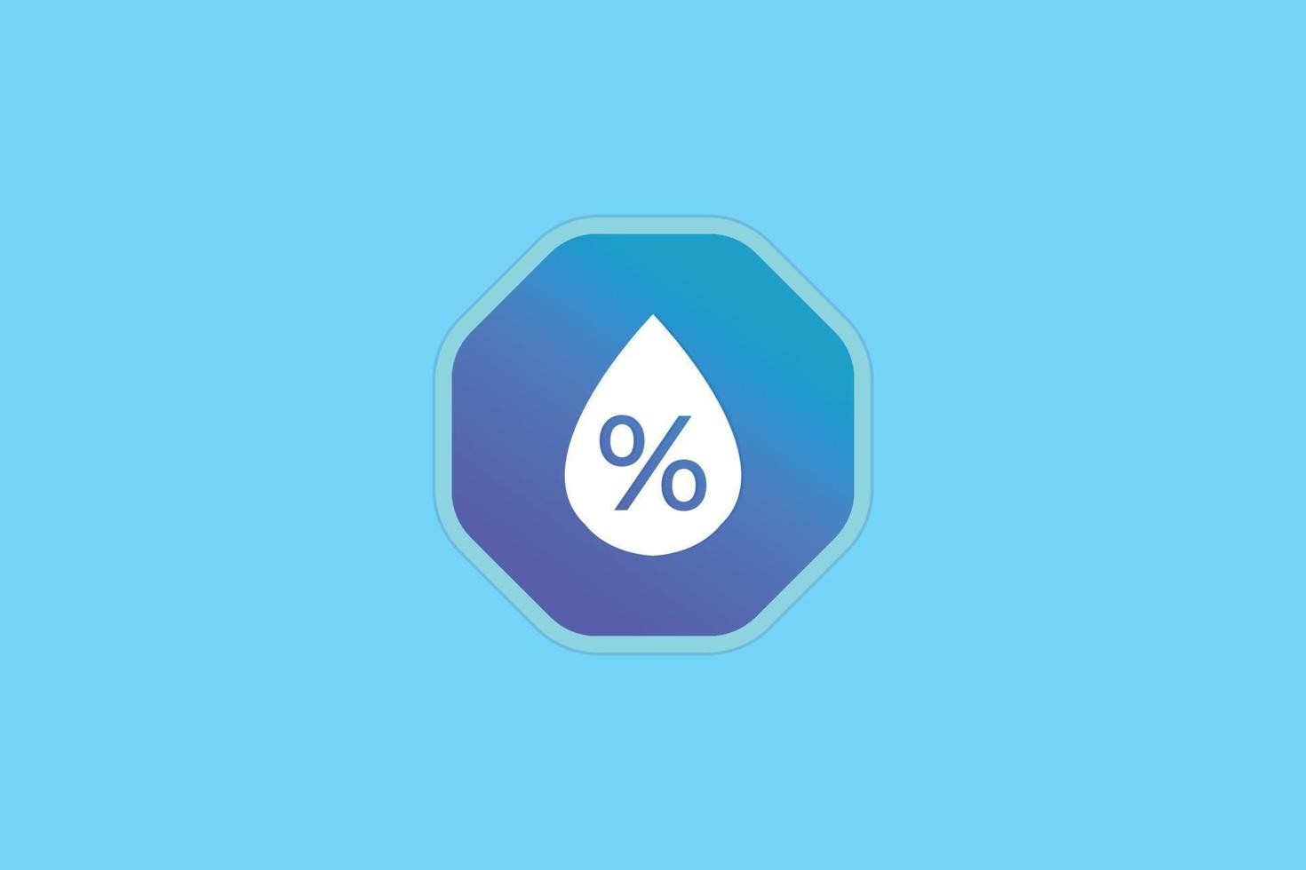 Drop or Humidity icon with percent vector illustration