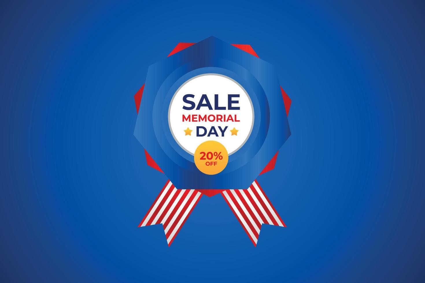 Realistic memorial day sale label design vector