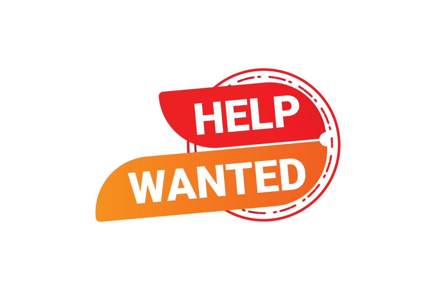 Help wanted label badge design vector