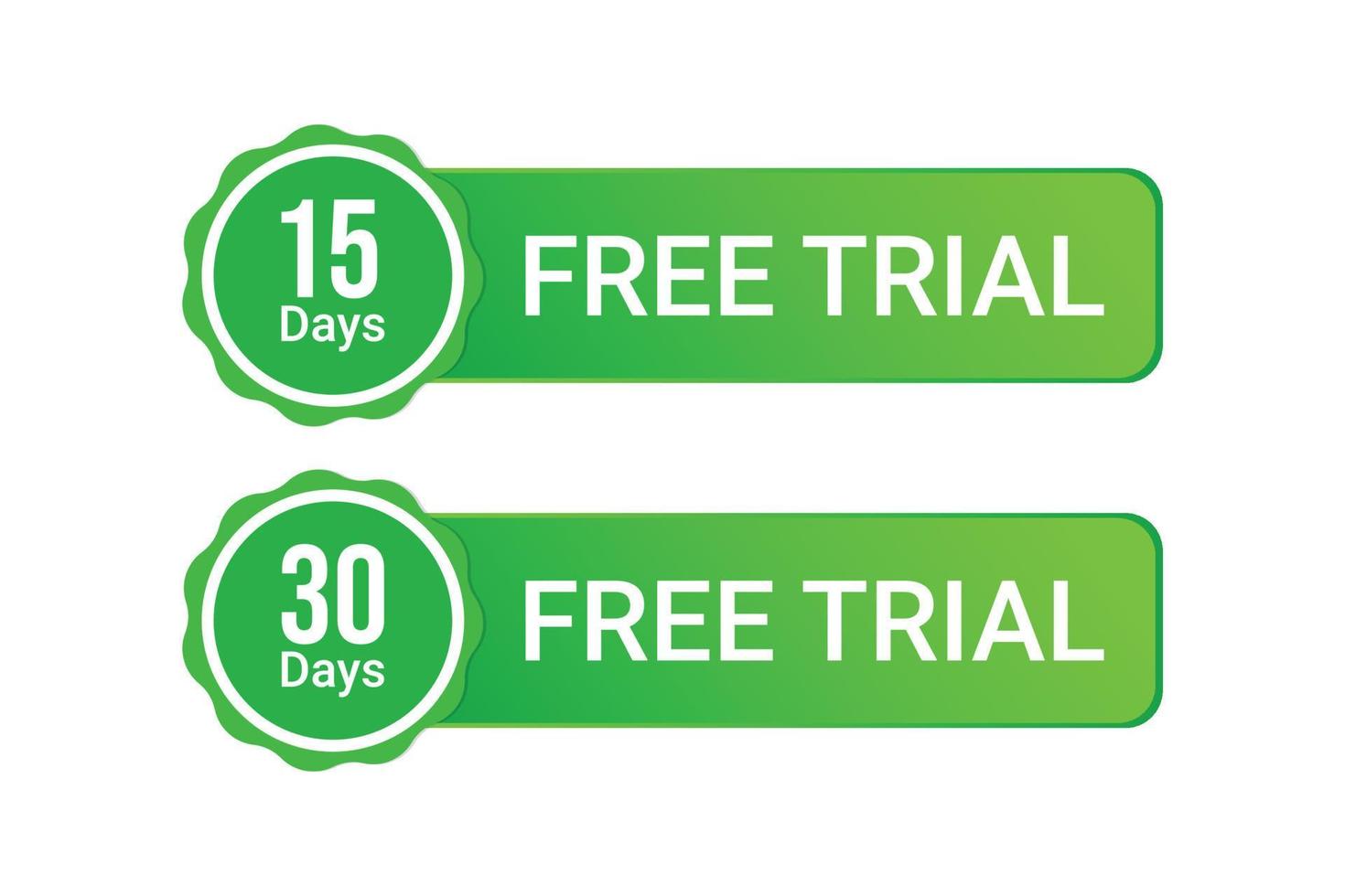 15 Days and 30 days free trial element design. vector