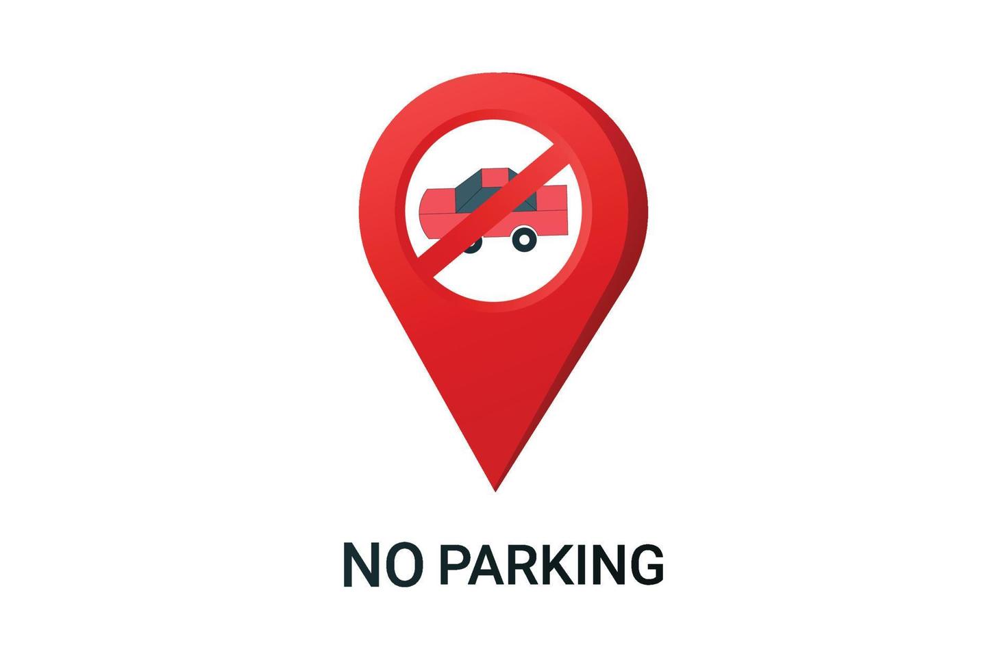 No parking zone with location icon Vector element