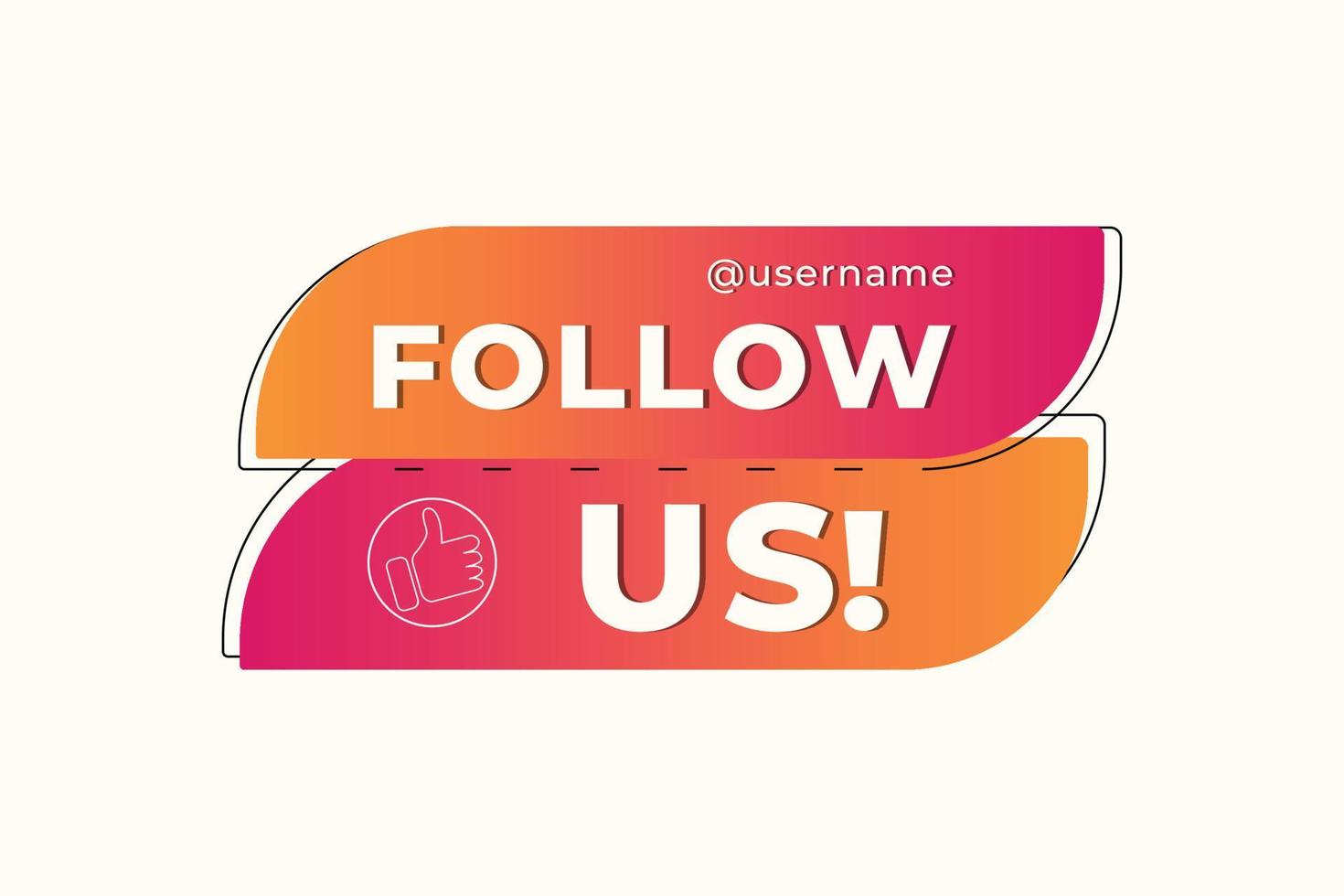 Follow us social media banner template design. vector