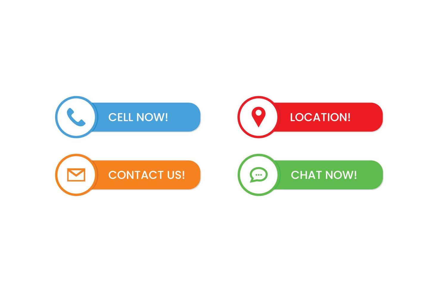 Contact us button with call now label banner and location icon chat sign in modern banners buttons vector