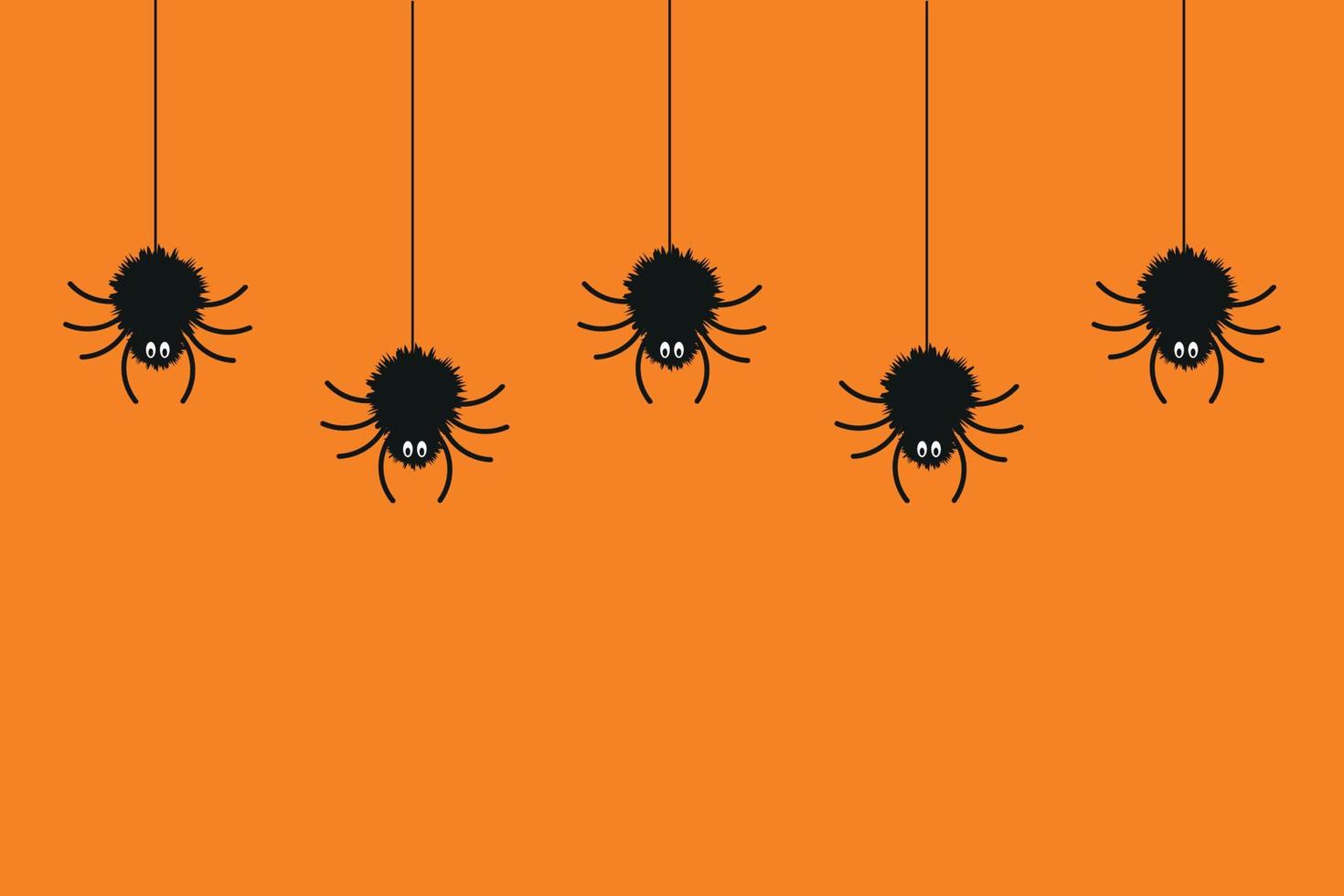 Black spiders hang on vector