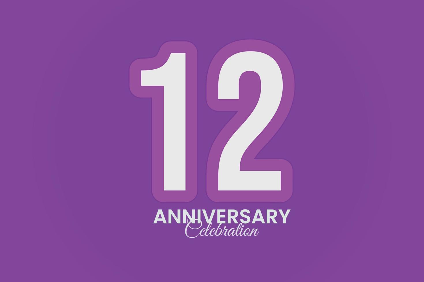 diseño de celebración de aniversario de 12 años vector