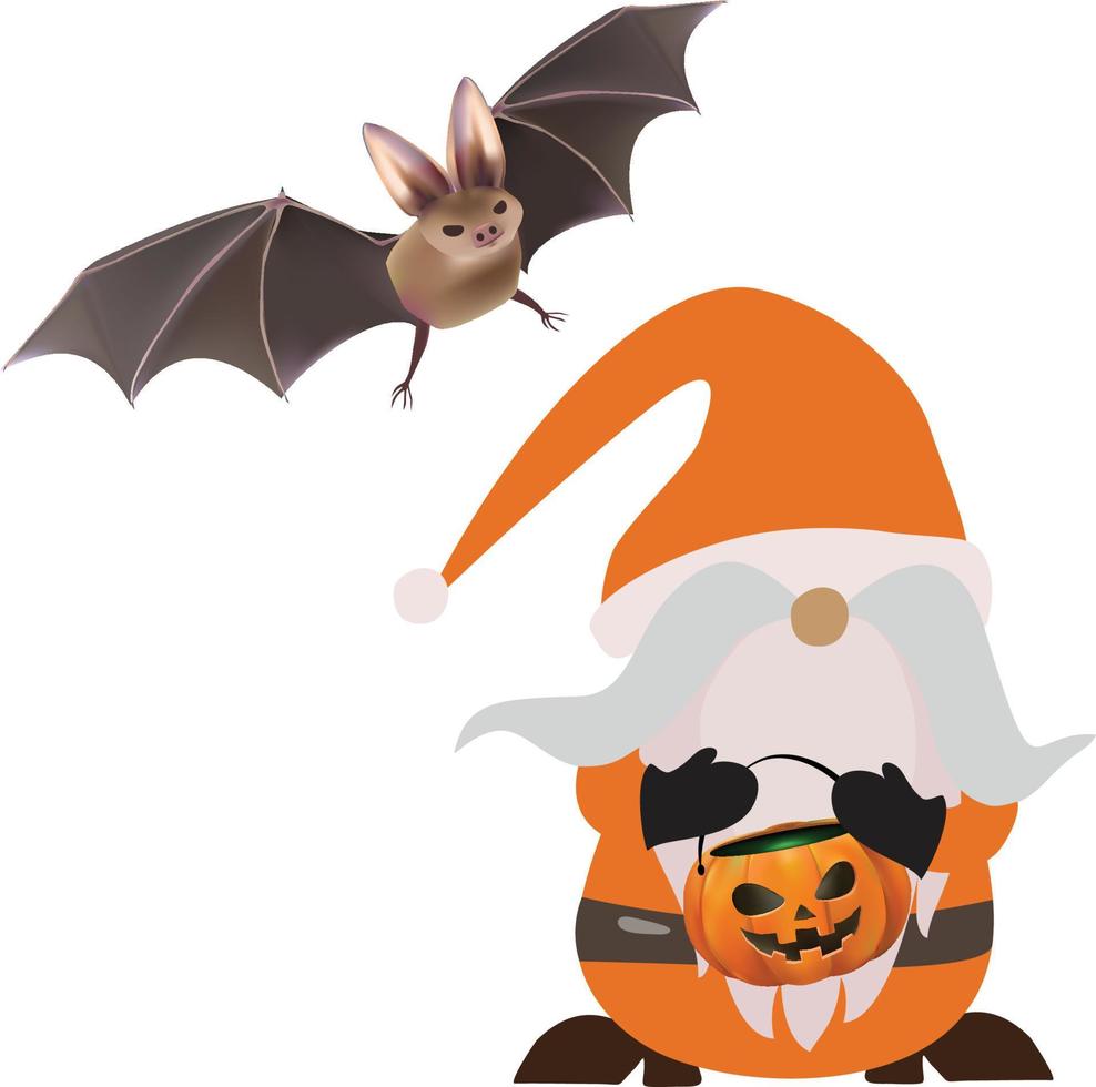 Happy Halloween gnome vector