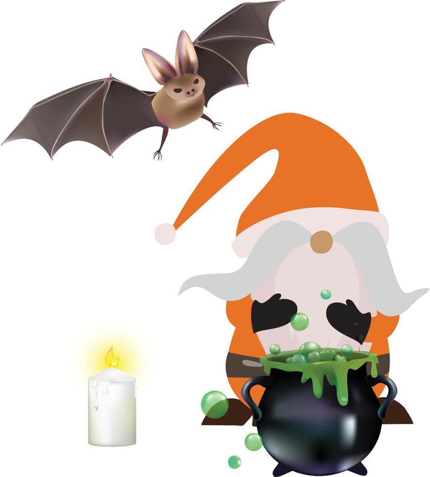 Horror Halloween gnome vector