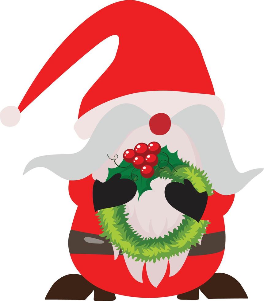 santa Christmas gnome vector