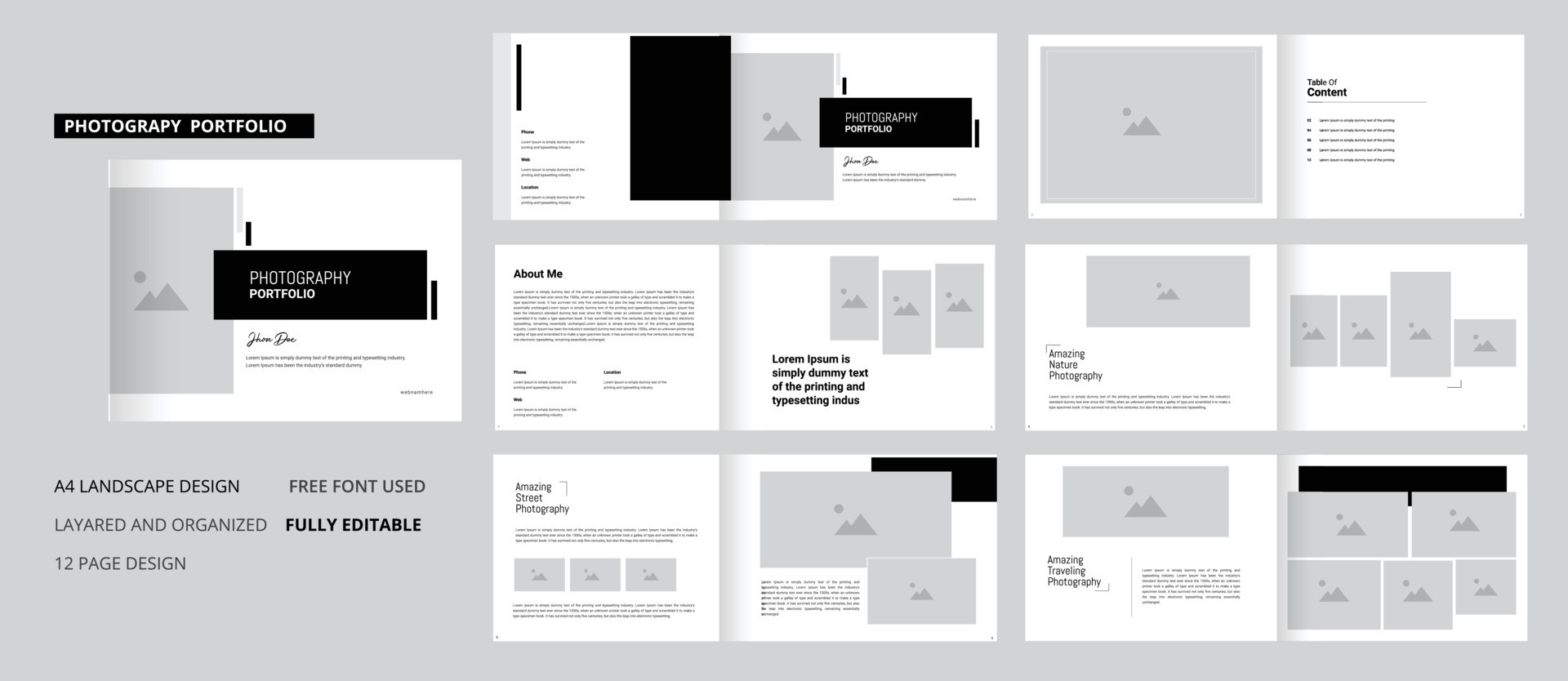 Photography Portfolio Square Photography Portfolio Design Template photography-portfolio-website-template-framer-template