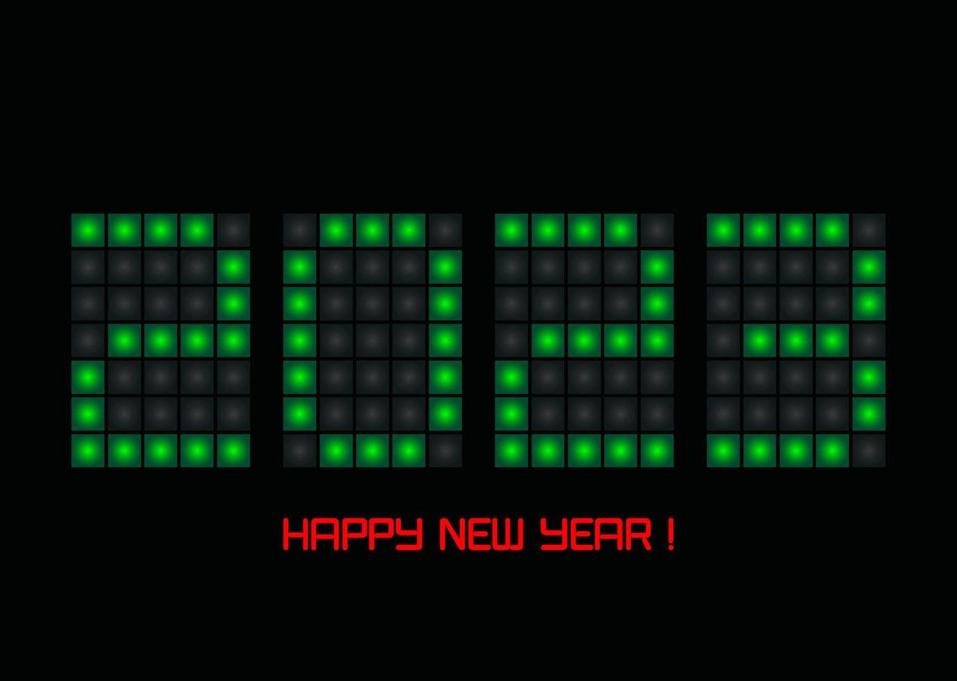 2023 digital numbers on game scoreboard. Happy New Year event poster, greeting card cover, 2023 calendar design, invitation to celebrate New Year and Christmas. Vector isolated on black background