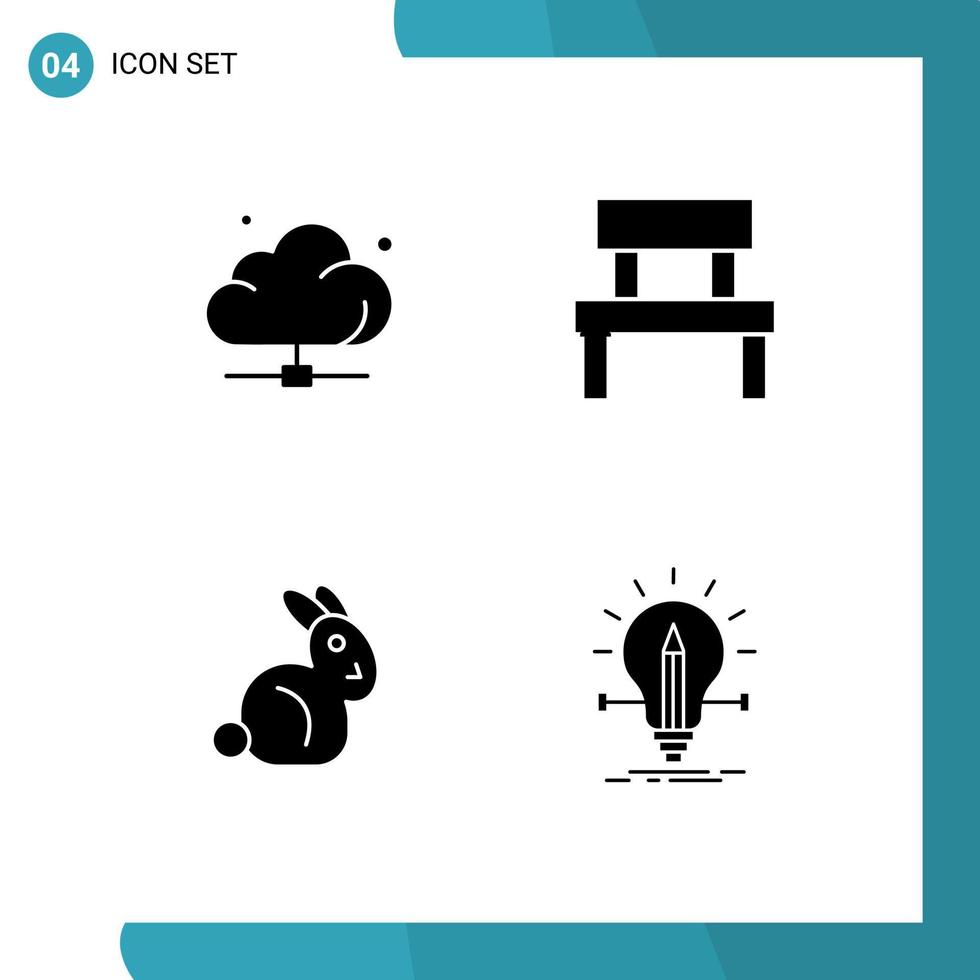 Creative Icons Modern Signs and Symbols of cloud park server furniture easter Editable Vector Design Elements