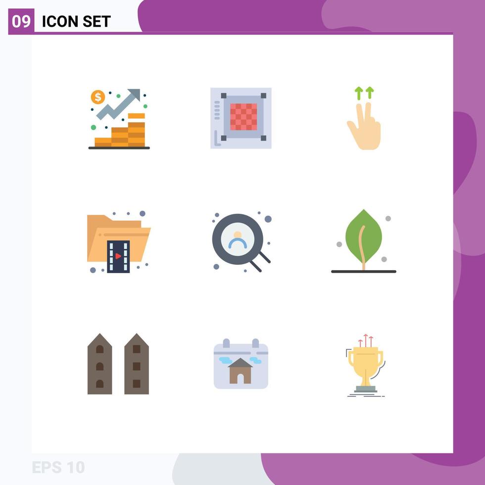 9 Universal Flat Colors Set for Web and Mobile Applications video folder web file ups Editable Vector Design Elements