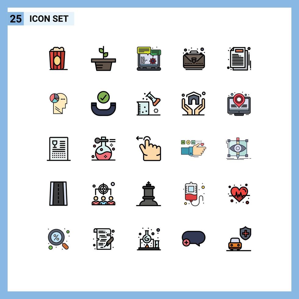 Stock Vector Icon Pack of 25 Line Signs and Symbols for document bag browser complete business Editable Vector Design Elements