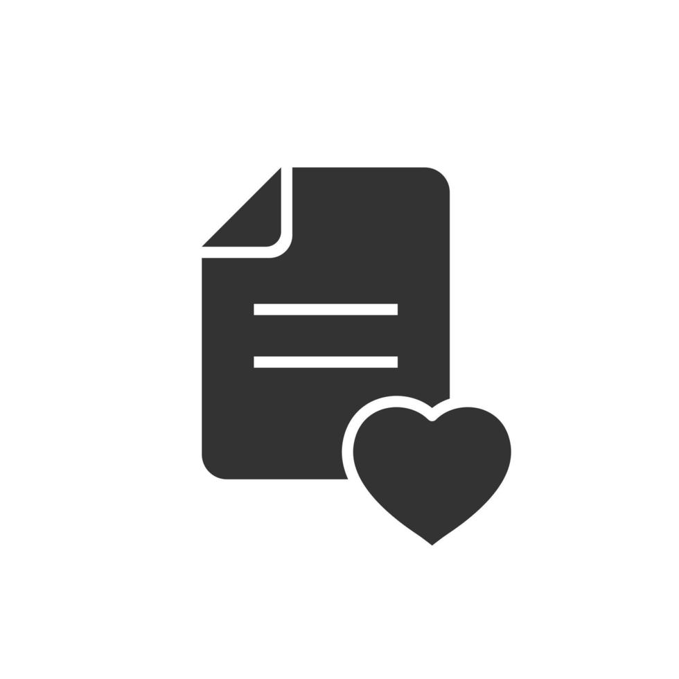 Wishlist icon in flat style. Like document vector illustration on white isolated background. Favorite list business concept.