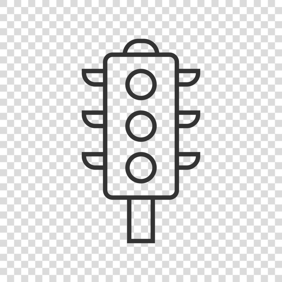 Semaphore icon in flat style. Traffic light vector illustration on white isolated background. Crossroads business concept.