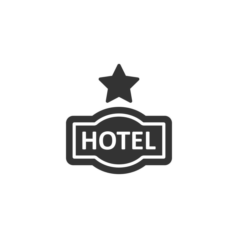 Hotel 1 star sign icon in flat style. Inn vector illustration on white isolated background. Hostel room information business concept.