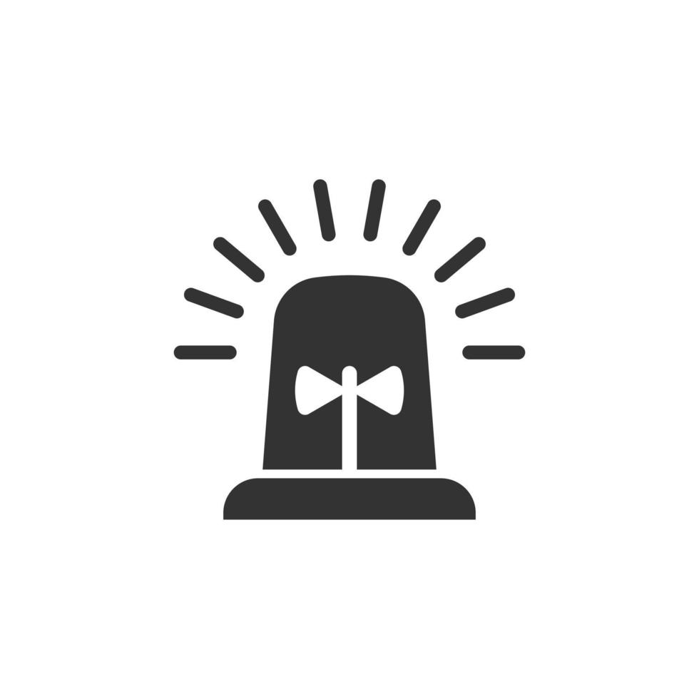 Emergency alarm icon in flat style. Alert lamp vector illustration on isolated background. Police urgency sign business concept.