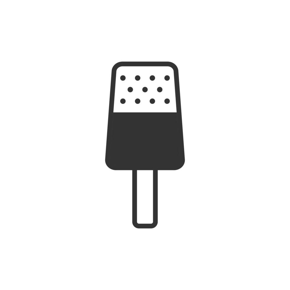 Ice cream icon in flat style. Sundae vector illustration on white isolated background. Sorbet dessert business concept.