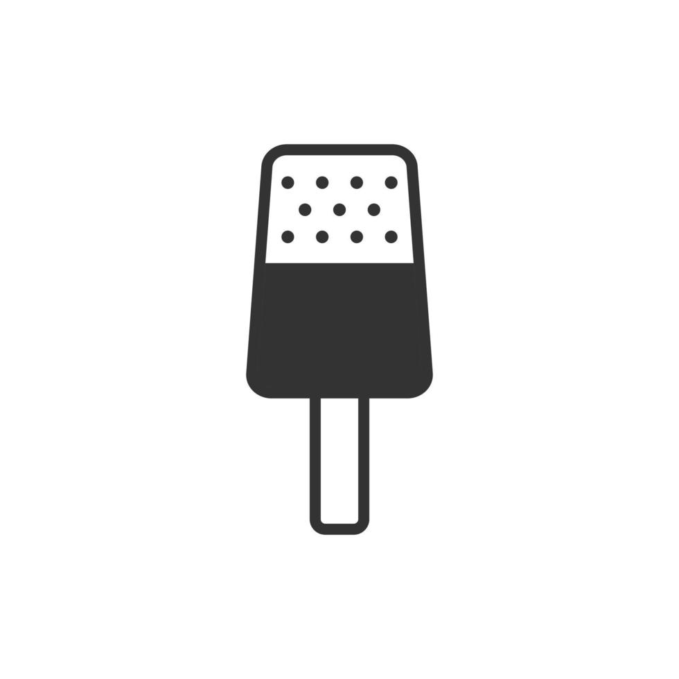 Ice cream icon in flat style. Sundae vector illustration on white isolated background. Sorbet dessert business concept.