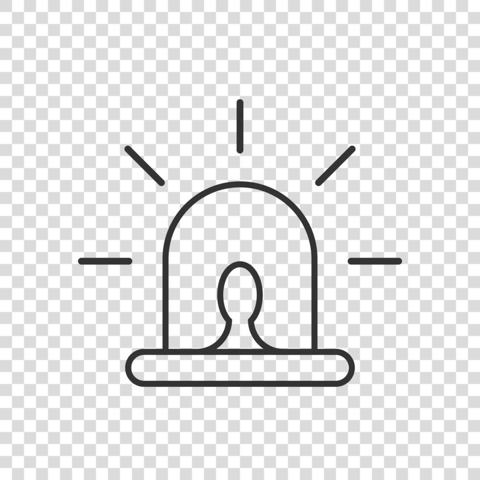 Emergency alarm icon in flat style. Alert lamp vector illustration on isolated background. Police urgency sign business concept.