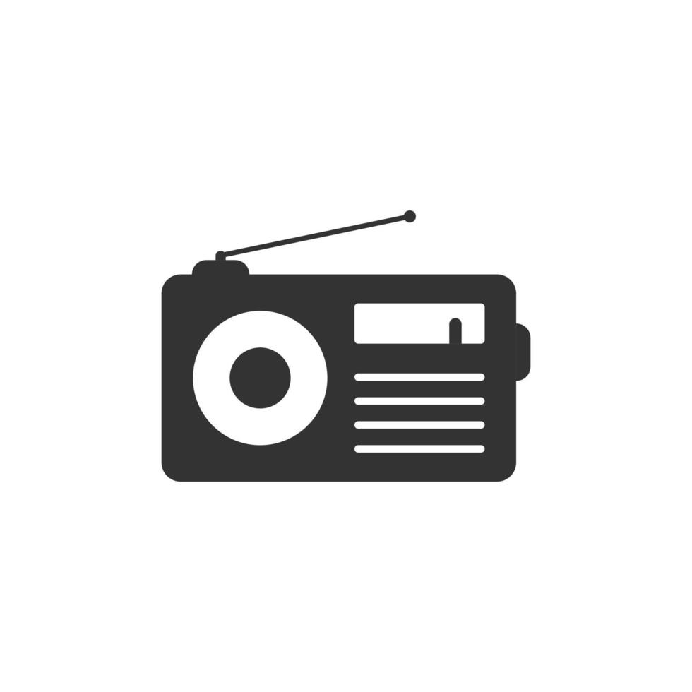 Radio icon in flat style. Fm broadcast vector illustration on white isolated background. Radiocast business concept.