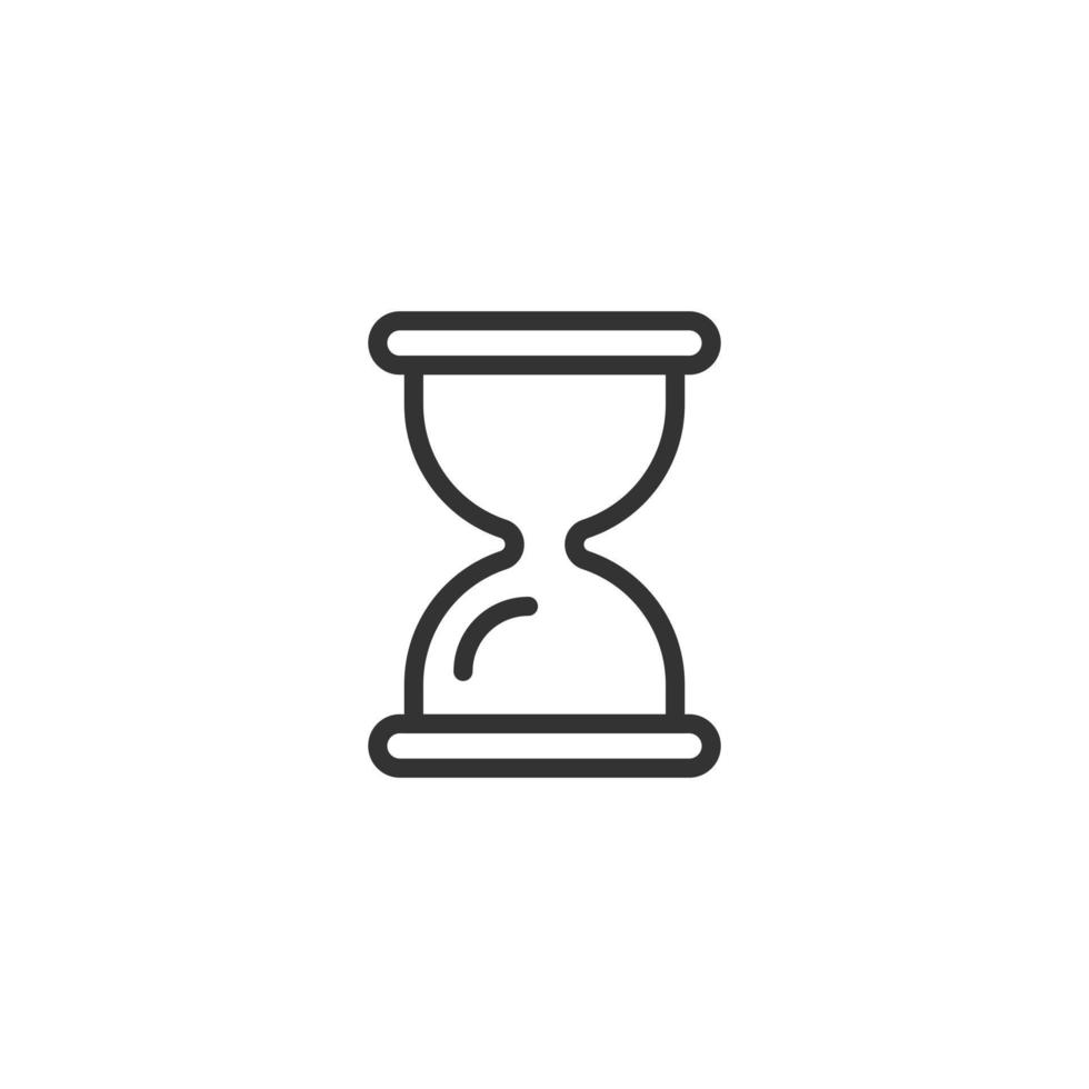 Hourglass icon in flat style. Sandglass vector illustration on white isolated background. Clock business concept.