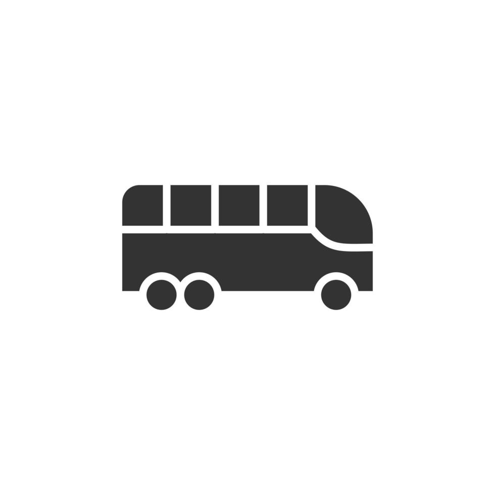 Bus icon in flat style. Coach vector illustration on white isolated background. Autobus vehicle business concept.