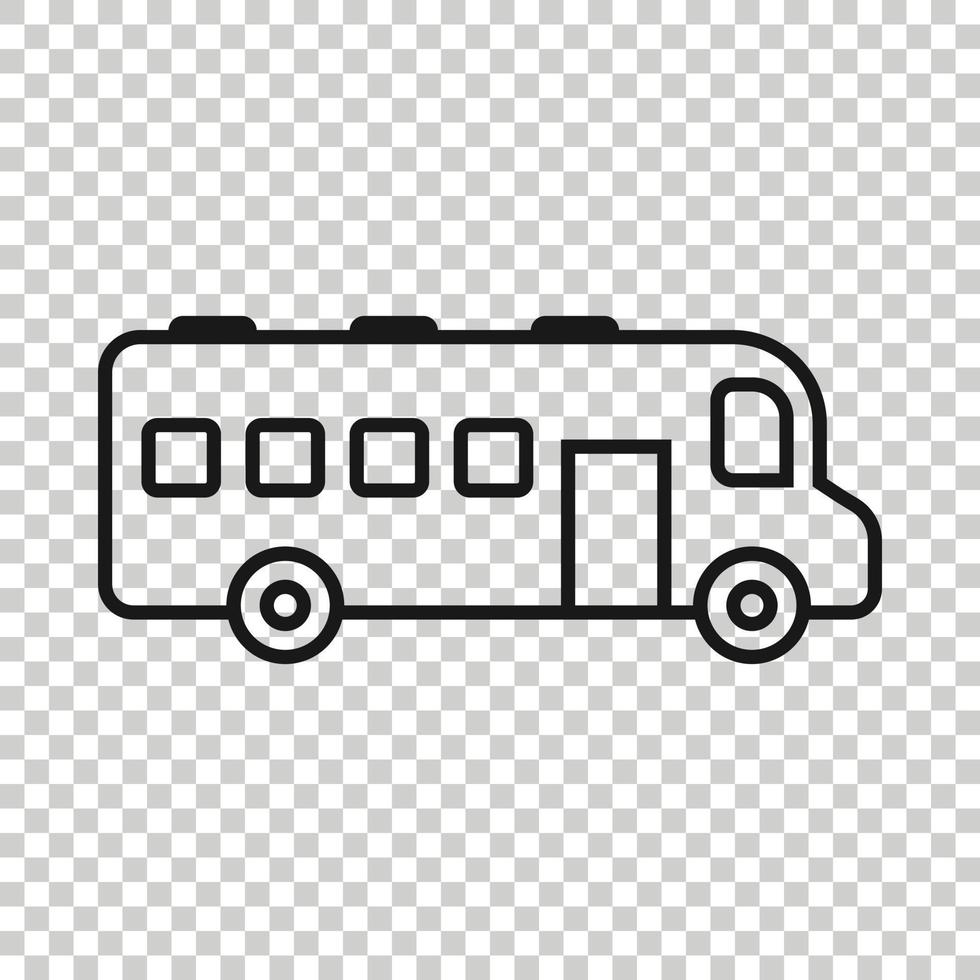 Bus icon in flat style. Coach vector illustration on white isolated background. Autobus vehicle business concept.
