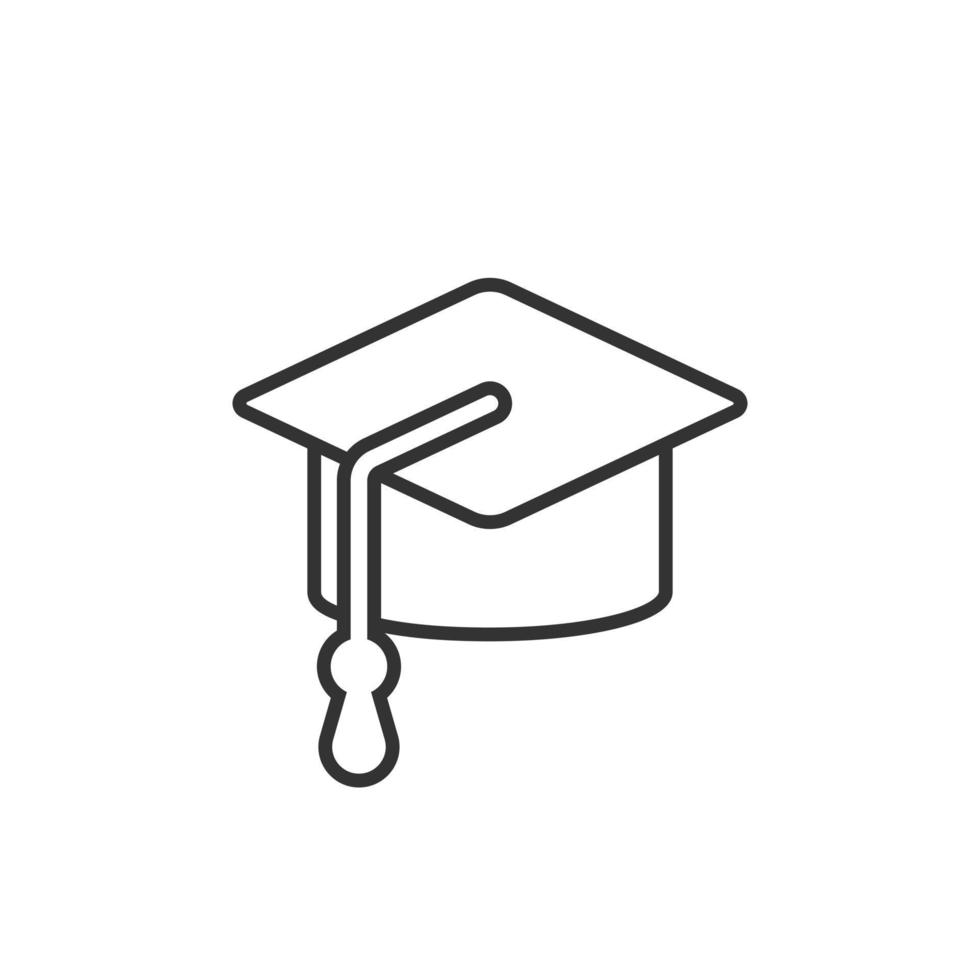 icono de sombrero de graduación en estilo plano. Ilustración de vector de gorra de estudiante sobre fondo blanco aislado. concepto de negocio universitario.