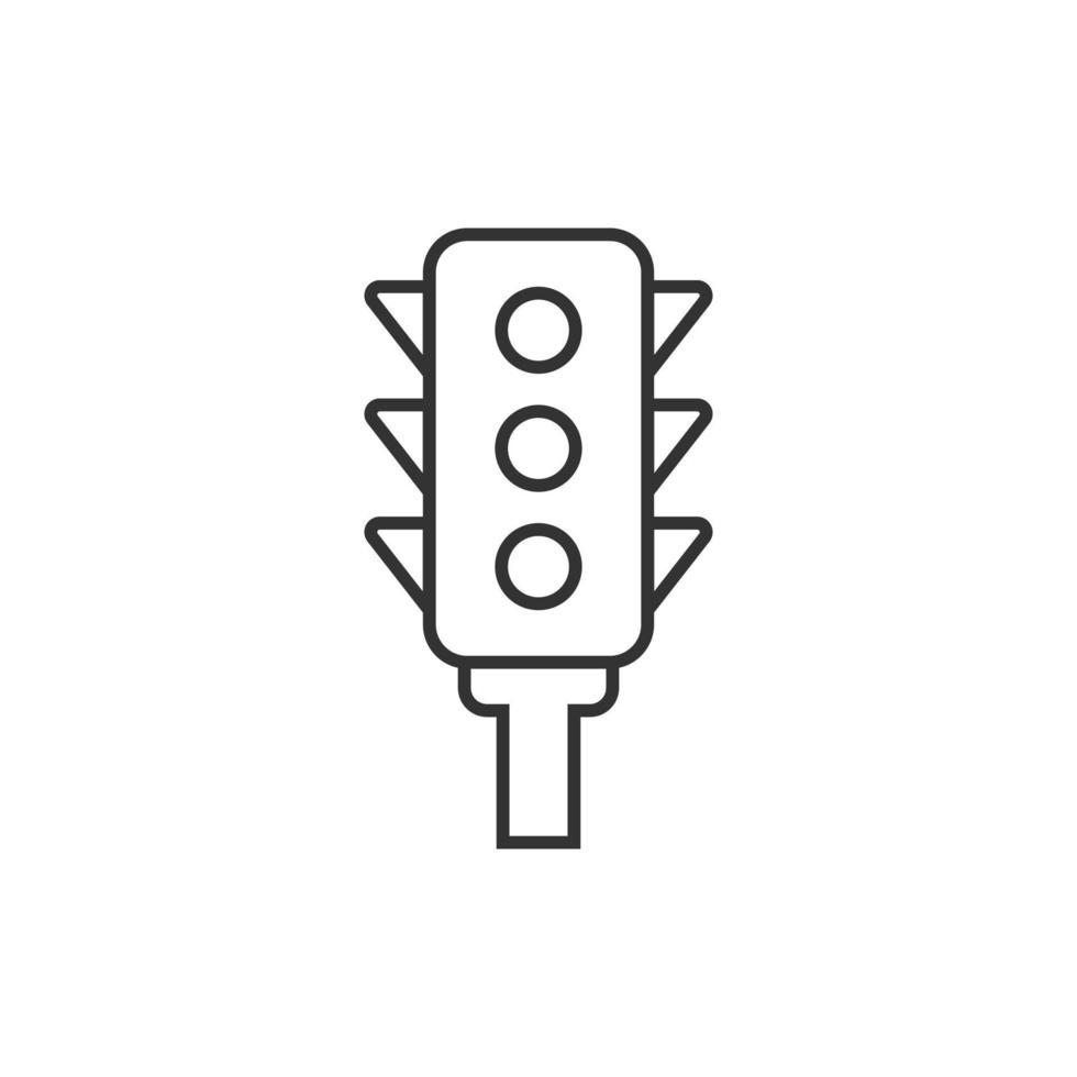 Semaphore icon in flat style. Traffic light vector illustration on white isolated background. Crossroads business concept.