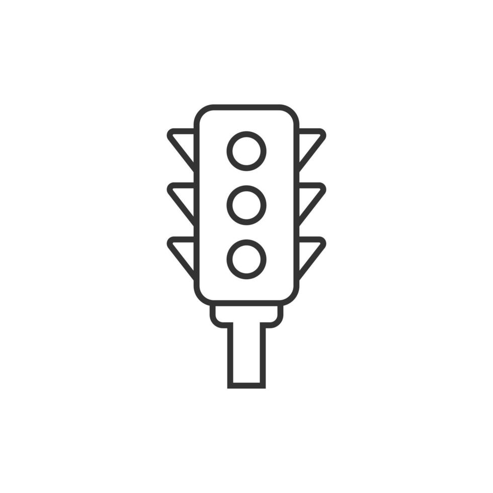 Semaphore icon in flat style. Traffic light vector illustration on white isolated background. Crossroads business concept.