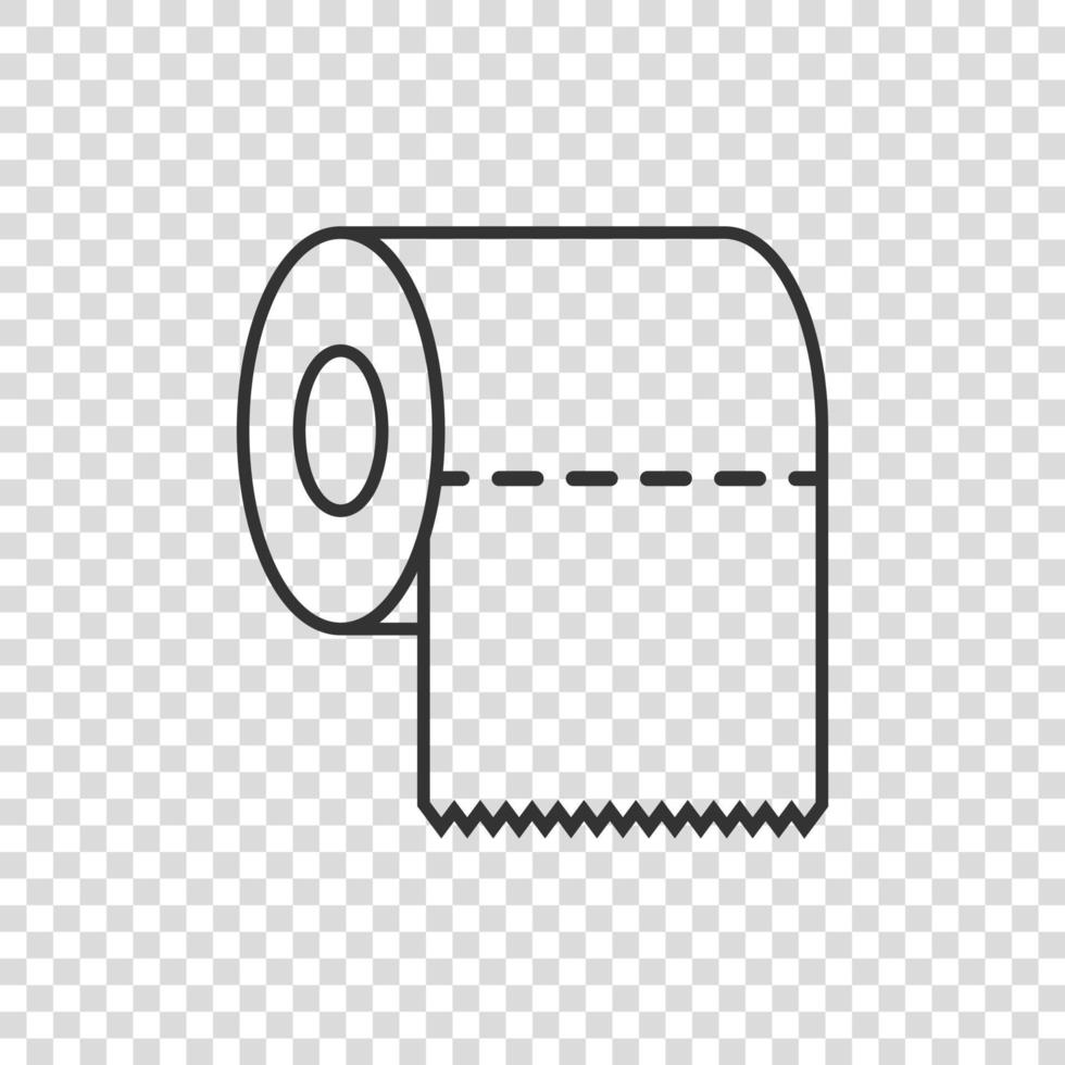 Toilet paper icon in flat style. Clean vector illustration on isolated background. WC restroom sign business concept.