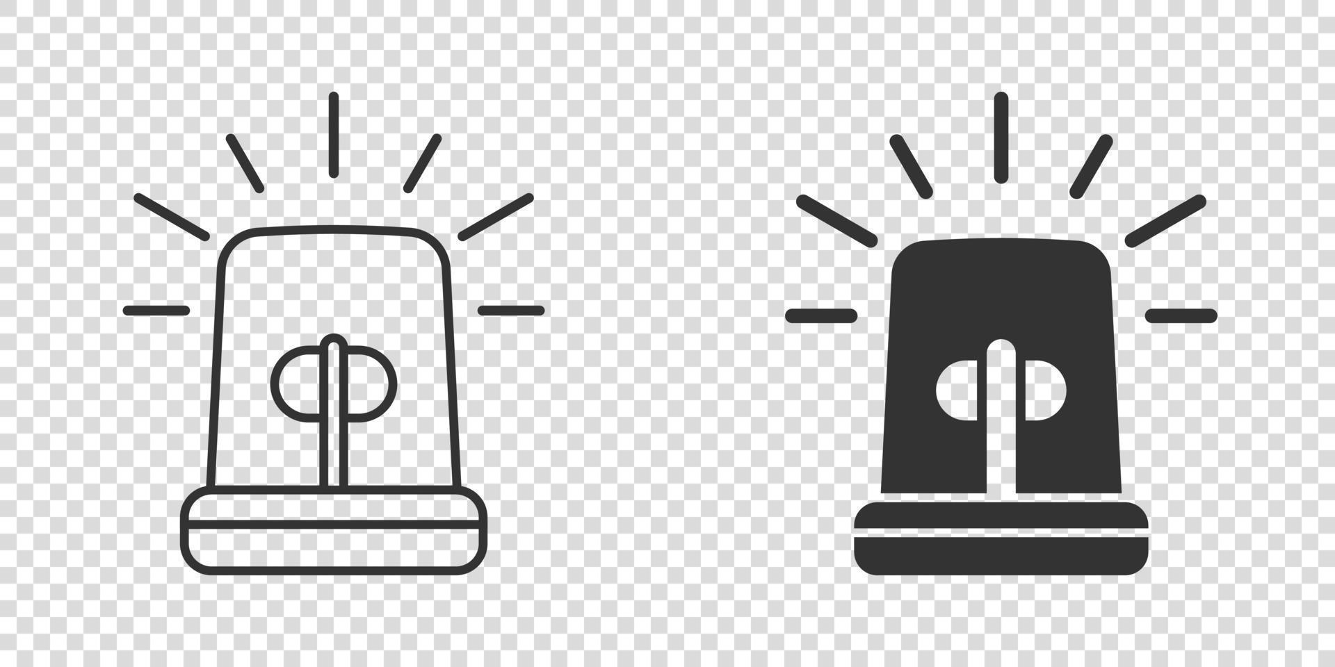 Emergency alarm icon in flat style. Alert lamp vector illustration on isolated background. Police urgency sign business concept.