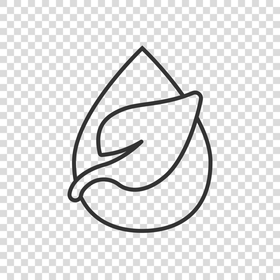 icono de agua de gota natural en estilo plano. ilustración de vector líquido sobre fondo blanco aislado. concepto de negocio de gotas.