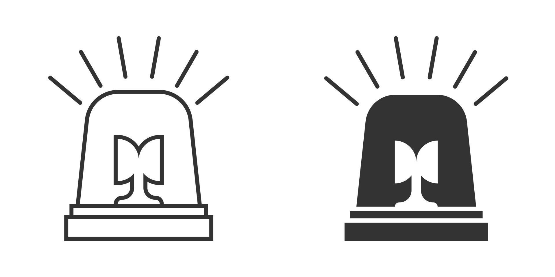 Emergency alarm icon in flat style. Alert lamp vector illustration on isolated background. Police urgency sign business concept.