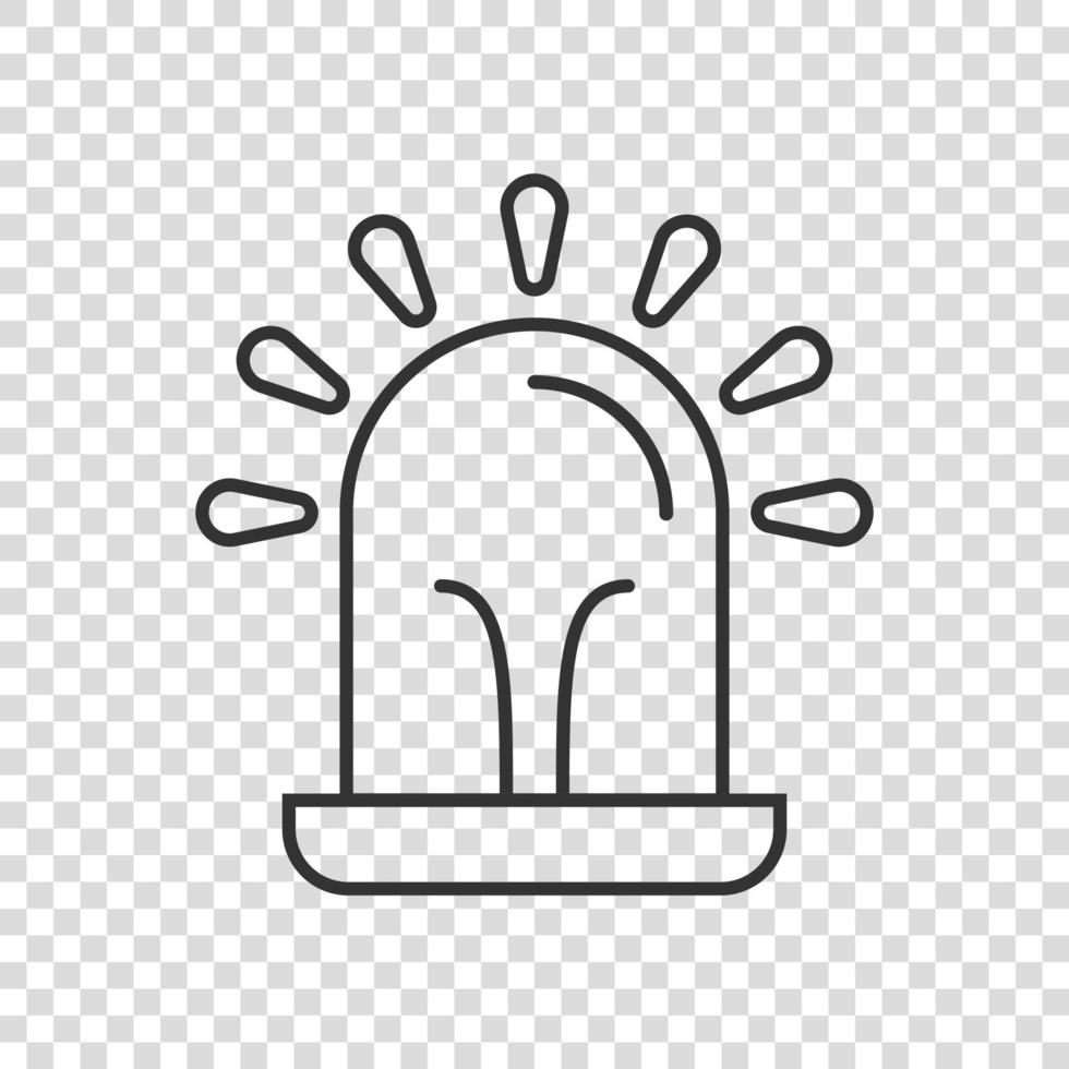Emergency alarm icon in flat style. Alert lamp vector illustration on isolated background. Police urgency sign business concept.