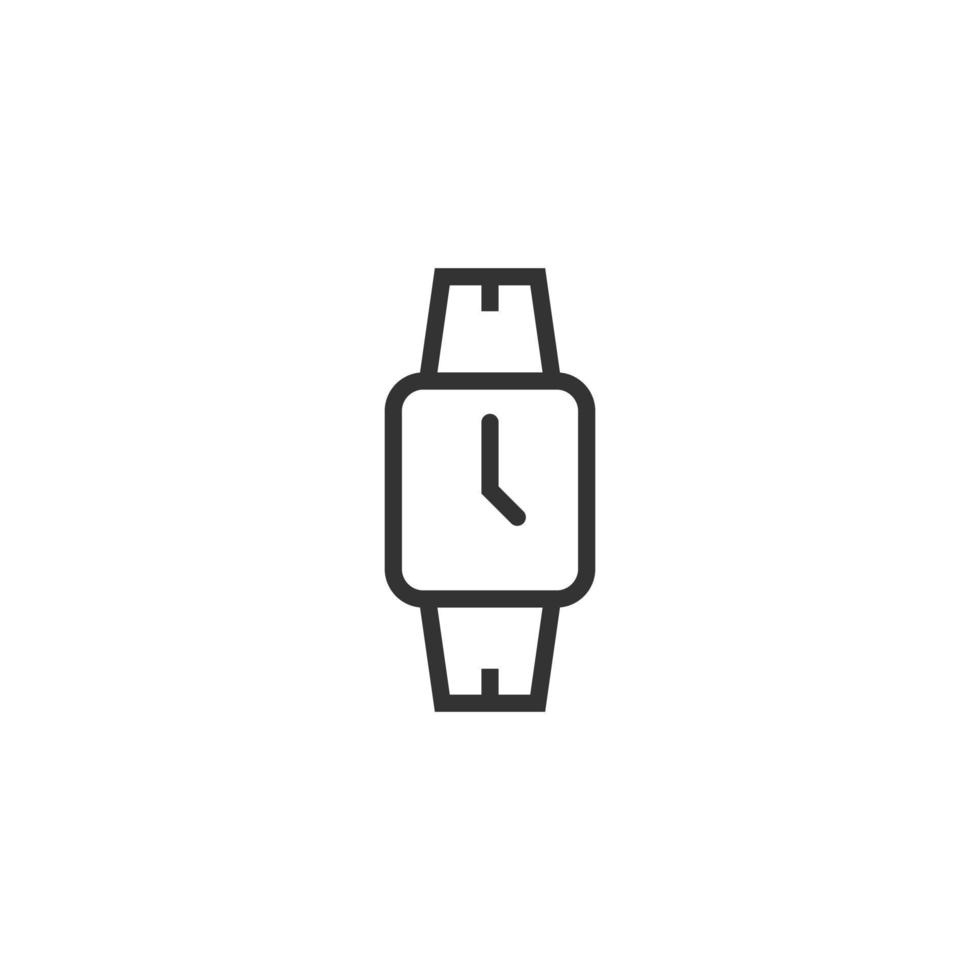 icono de reloj de pulsera en estilo plano. ilustración de vector de reloj de mano sobre fondo blanco aislado. concepto de negocio de pulsera de tiempo.