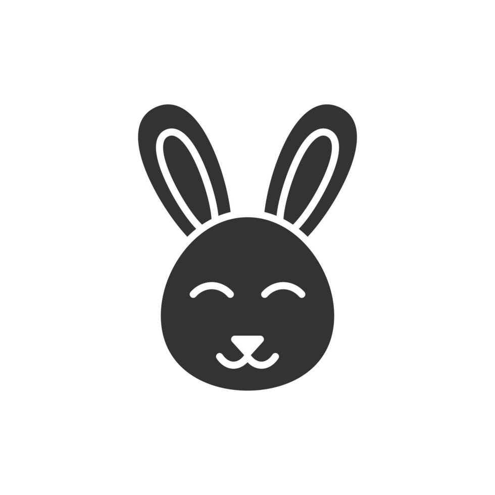 Rabbit icon in flat style. Bunny vector illustration on white isolated background. Happy easter business concept.