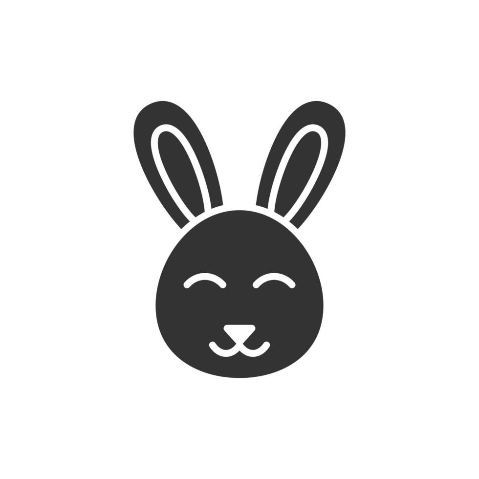 icono de conejo en estilo plano. Ilustración de vector de conejito sobre fondo blanco aislado. feliz concepto de negocio de Pascua.