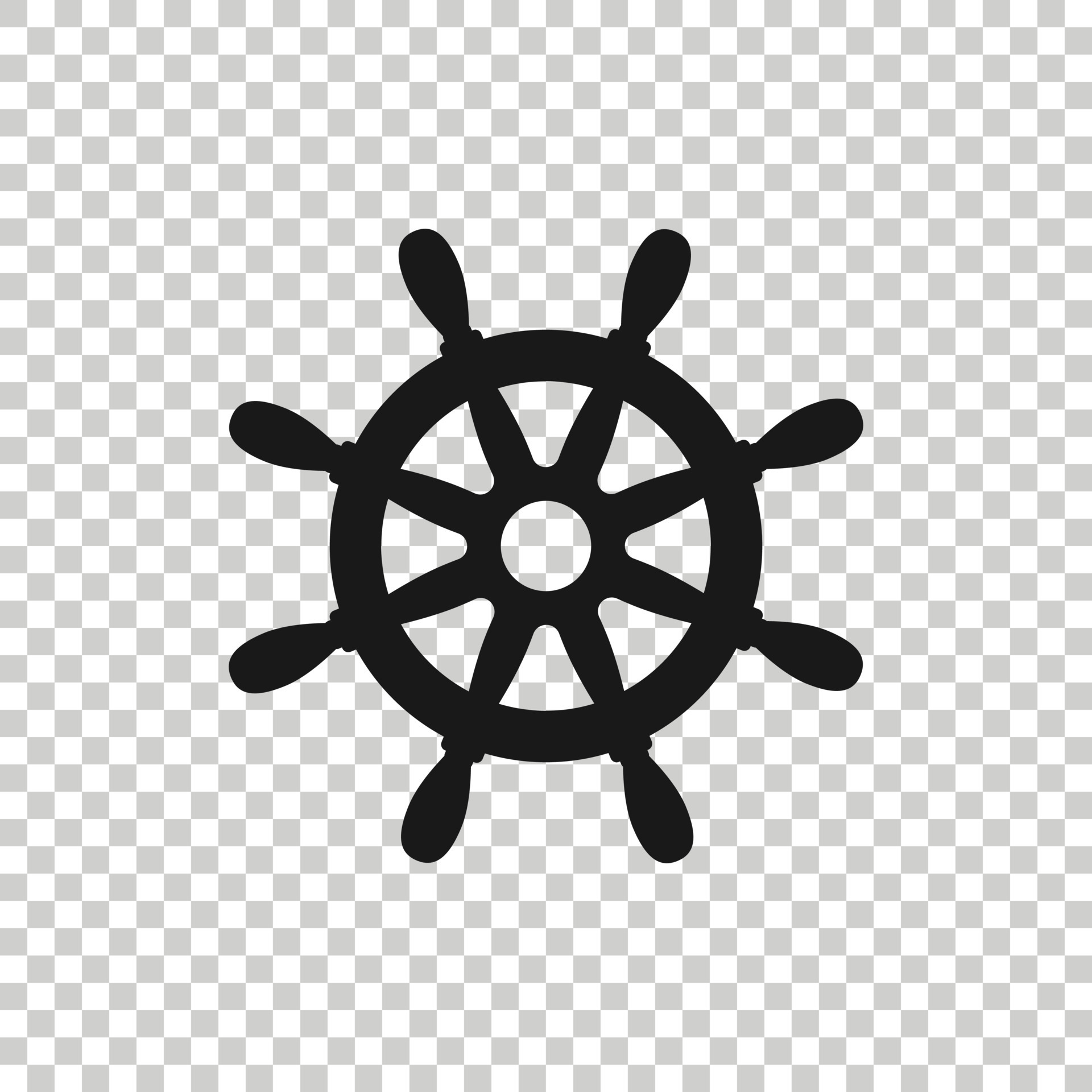 Helm wheel icon in flat style. Navigate steer vector illustration